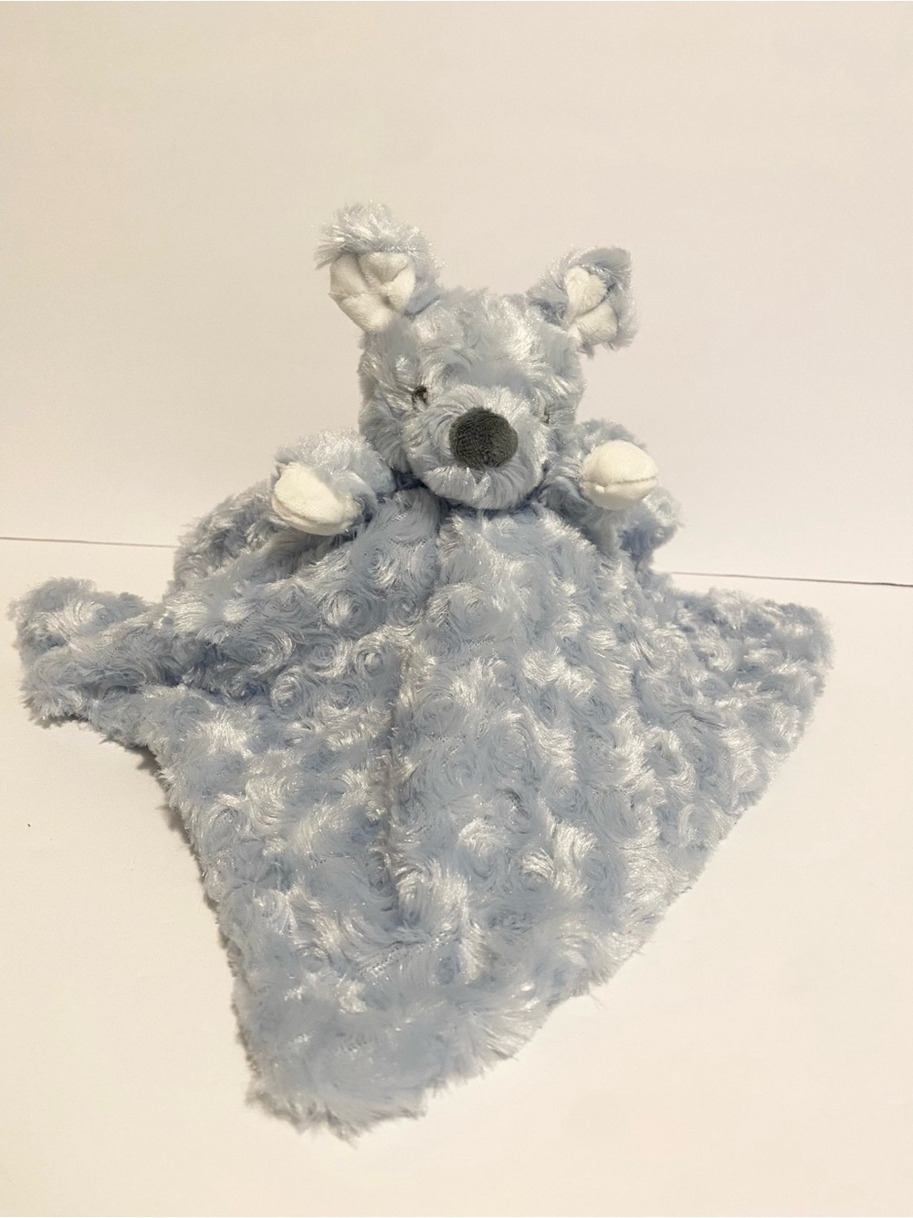 Blankets & Beyond Blue Puppy Dog Wolf Lovey Swirl Security Blanket Swirly Baby